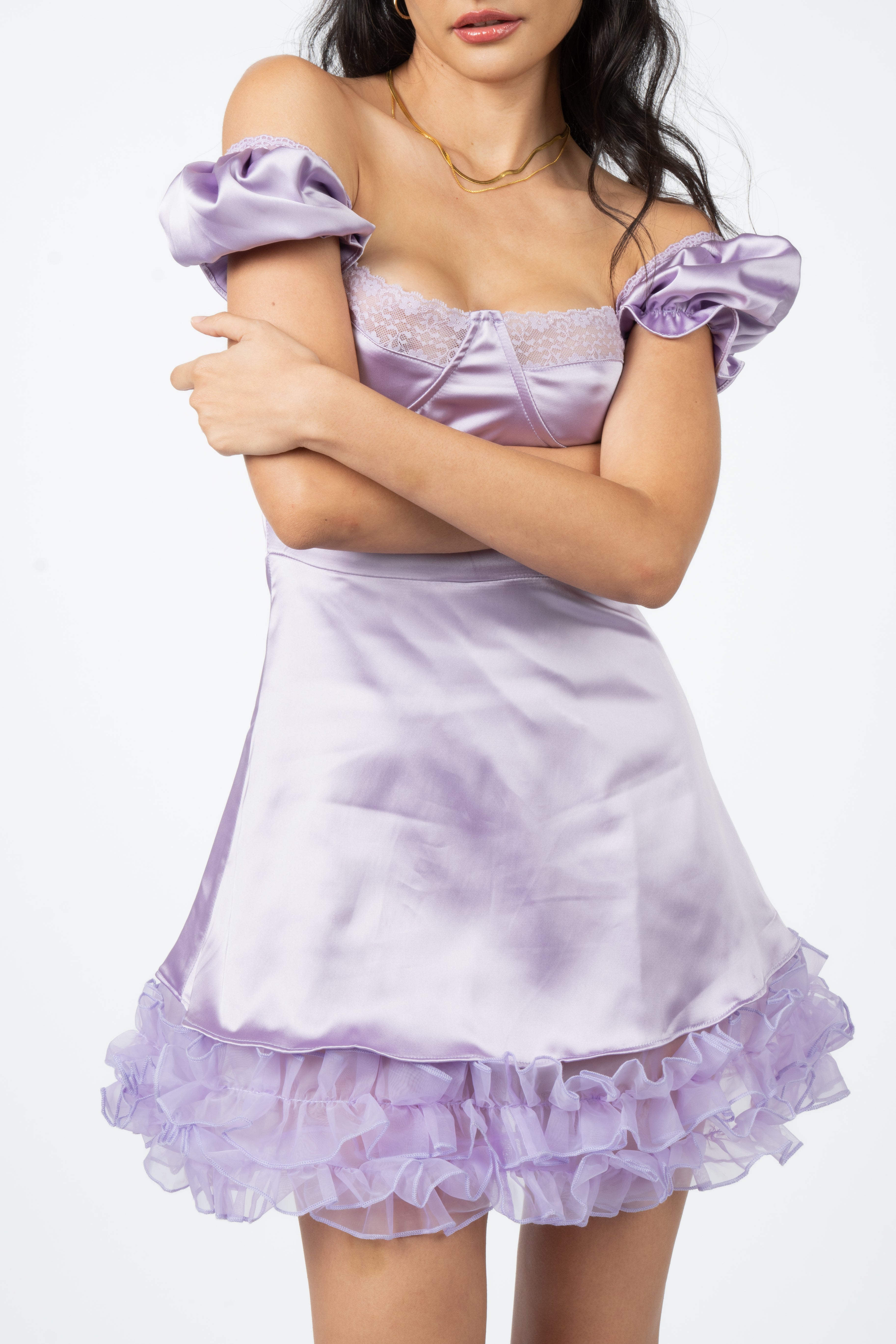 Lilafarbenes Bellina Minikleid